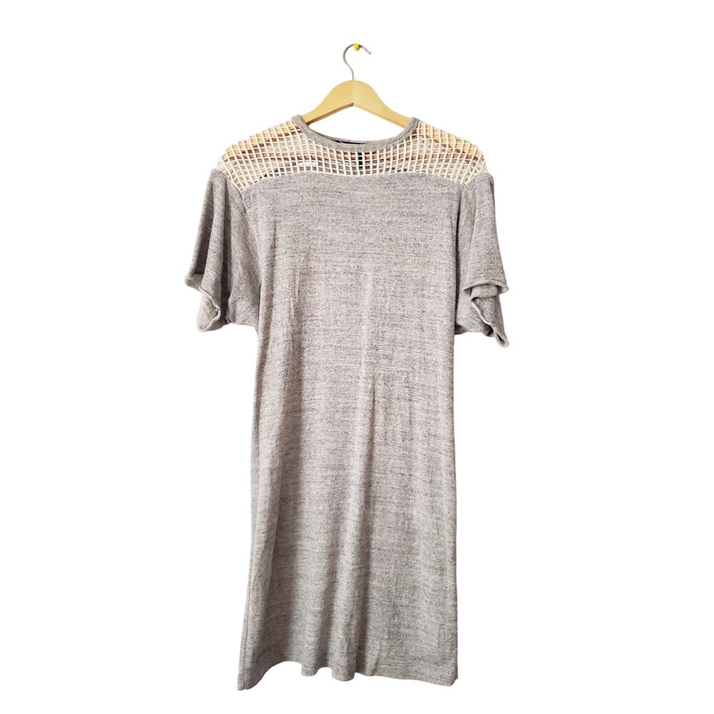 Isabel Marant Gray Knit Mini Dress with Crochet Yoke